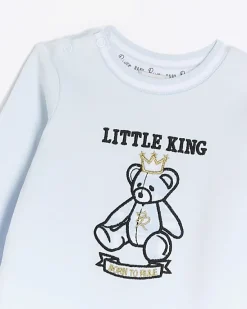River Island Baby boys embroidered bear sleepsuit< 6 Mths - 2 Yrs