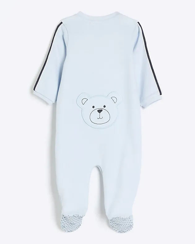 River Island Baby boys embroidered bear sleepsuit< 6 Mths - 2 Yrs