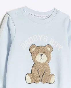 River Island Baby boys embroidered bear sleepsuit< 6 Mths - 2 Yrs