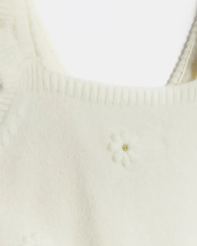 River Island Baby girls knitted floral dungarees< 6 Mths - 2 Yrs