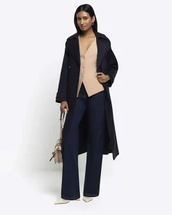 River Island Beige button up long waistcoat< Suits & Tailoring