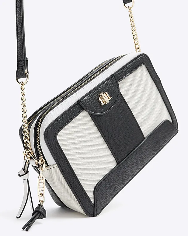 River Island Beige canvas boxy cross body bag< Bags, Purses & Luggage