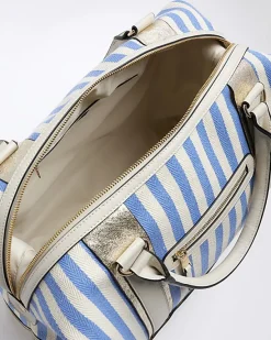 River Island Beige canvas stripe travel bag< Bags, Purses & Luggage