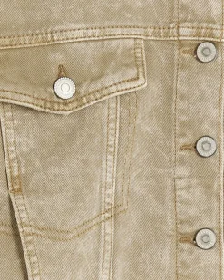 River Island Beige cropped denim jacket< Coats & Jackets