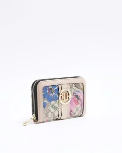 River Island Beige floral monogram purse< Bags, Purses & Luggage