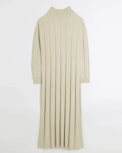 River Island Beige high neck jumper maxi dress< Dresses