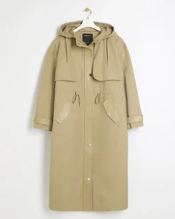 River Island Beige Hooded Parka Jacket< Coats & Jackets