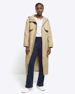 River Island Beige Hooded Parka Jacket< Coats & Jackets