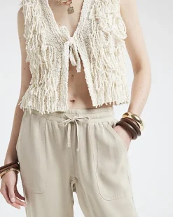River Island Beige lyocell elasticated joggers< Trousers