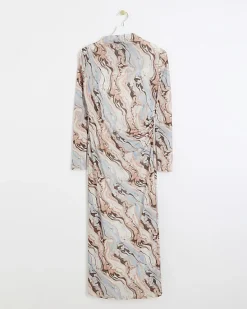 River Island Beige mesh marble bodycon midi dress< Dresses