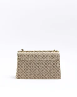 River Island Beige monogram chain shoulder bag< Bags, Purses & Luggage