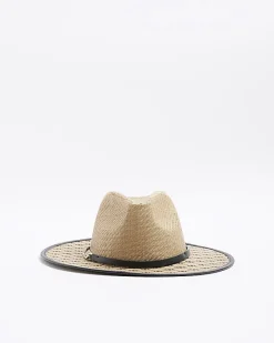 River Island Beige Monogram Fedora Hat< Accessories