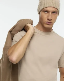 River Island Beige multipack of 5 slim fit t-shirts< Essentials