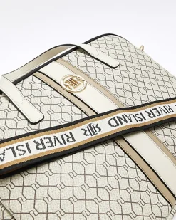 River Island Beige RI monogram laptop case< Bags, Purses & Luggage