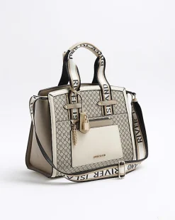 River Island Beige RI monogram tote bag< Bags, Purses & Luggage