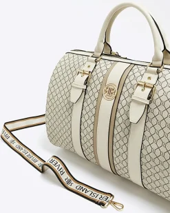 River Island Beige RI monogram travel bag< Bags, Purses & Luggage