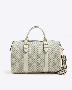 River Island Beige RI monogram travel bag< Bags, Purses & Luggage