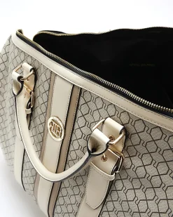River Island Beige RI monogram travel bag< Bags, Purses & Luggage