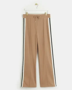 River Island Beige side stripe wide leg joggers< Trousers