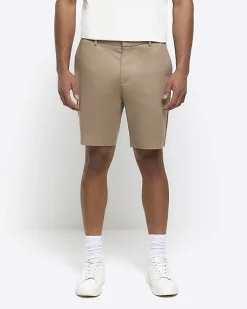 River Island Beige slim fit chino short< Shorts