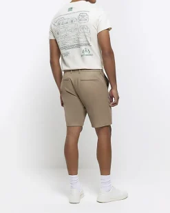 River Island Beige slim fit chino short< Shorts