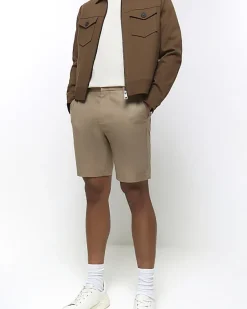 River Island Beige slim fit chino short< Shorts