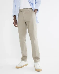 River Island Beige slim fit smart chino trousers< Trousers