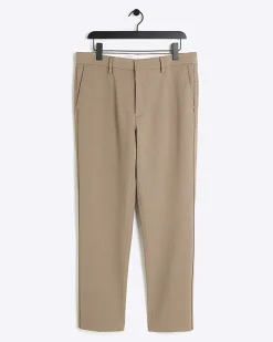 River Island Beige slim fit waffle textured trousers< Trousers