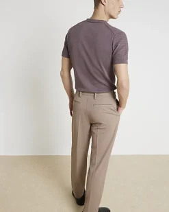 River Island Beige slim fit waffle textured trousers< Trousers