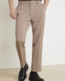 River Island Beige slim fit waffle textured trousers< Trousers