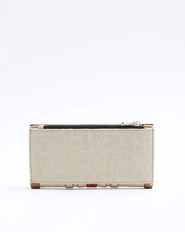 River Island Beige stripe canvas purse< Bags, Purses & Luggage