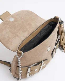 River Island Beige suedette buckle shoulder bag< Bags, Purses & Luggage