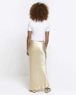 River Island Beige tie waist midi skirt< Skirts