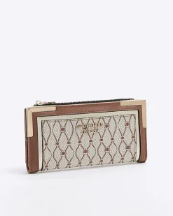 River Island Beige wave RI monogram purse< Bags, Purses & Luggage