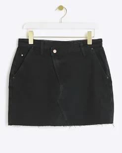 River Island asymmetric waist denim mini skirt< Skirts