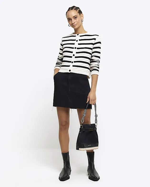 River Island asymmetric waist denim mini skirt< Skirts