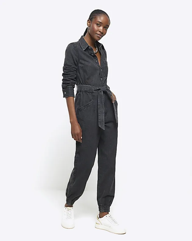 River Island belted denim jumpsuit< Jumpsuits & Playsuits