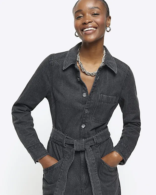 River Island belted denim jumpsuit< Jumpsuits & Playsuits