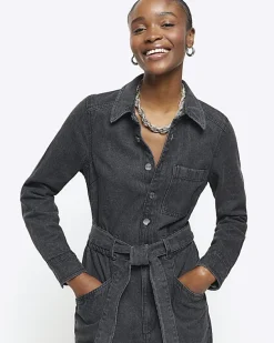 River Island belted denim jumpsuit< Jumpsuits & Playsuits