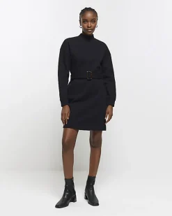 River Island Belted Sweatshirt Mini Dress< Dresses