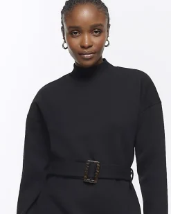River Island Belted Sweatshirt Mini Dress< Dresses