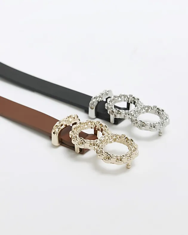 River Island buckle detail belt multipack< Accessories