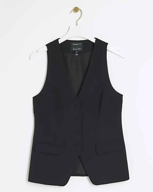 River Island button up long waistcoat< Suits & Tailoring