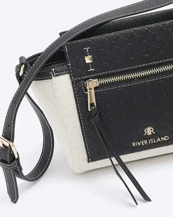 River Island canvas embossed RI cross body bag< Bags, Purses & Luggage