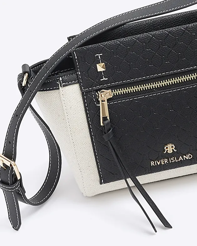 River Island canvas embossed RI cross body bag< Bags, Purses & Luggage