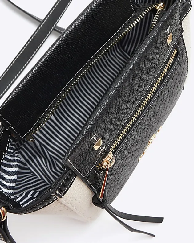 River Island canvas embossed RI cross body bag< Bags, Purses & Luggage