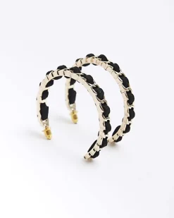 River Island Chain Thread Hoop Earrings< Jewellery