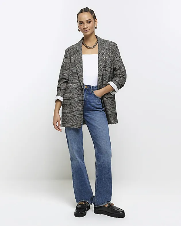 River Island check rolled sleeve blazer< Suits & Tailoring