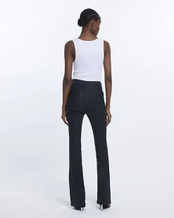 River Island coated high waisted flared jeans< Jeans
