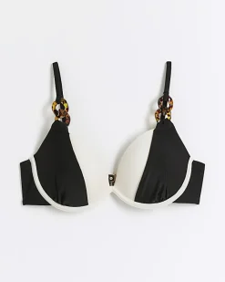 River Island colour bock plunge bikini top< Swimwear & Beachwear